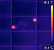 Cellules défectueuses de panneaux solaires par imagerie infrarouge
