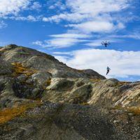 Vue aerienne paysage de montagne par drone