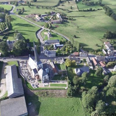 Bures-en-Bray village en Normandie vue du ciel
