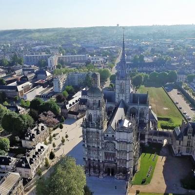 Cathédrale Evreux photographie aérienne par drone