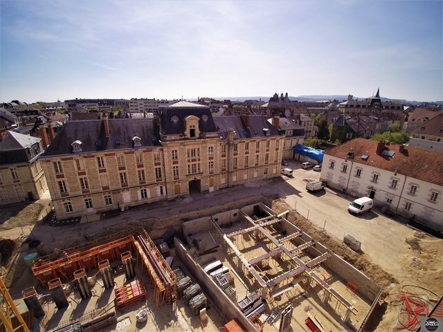 Chantier de construction photographié par un drone