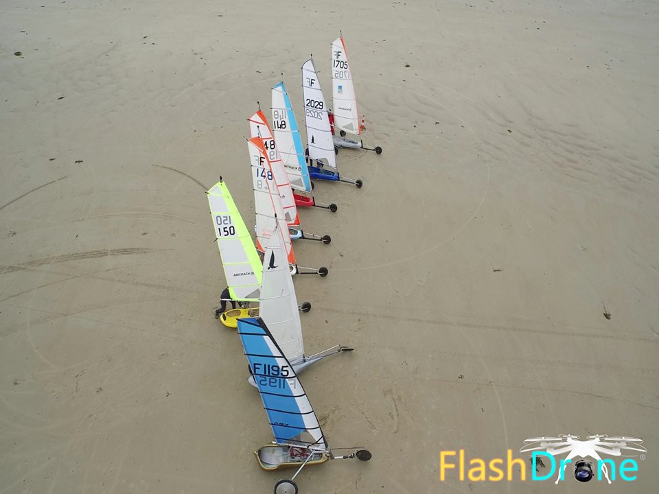 Char à voile vue du ciel par un drone