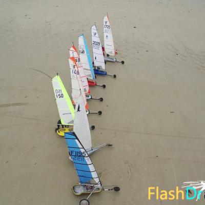 Char à voile vue du ciel par un drone