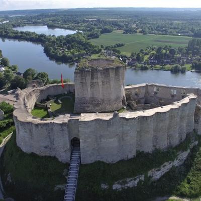 Chateau Gaillard photographié par drone en Normandie
