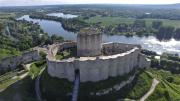 Chateau Gaillard photographié par drone en Normandie