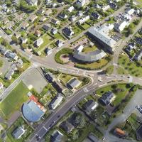 Coutances dans la Manche en vue aérienne