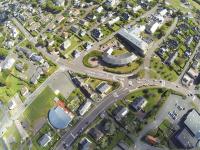 Coutances dans la Manche en vue aérienne