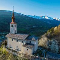 Eglise de Landry en Tarentaise photographiée d'un drone