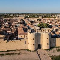 Les remparts d'Aigues Mortes en Camargue photographie de drone