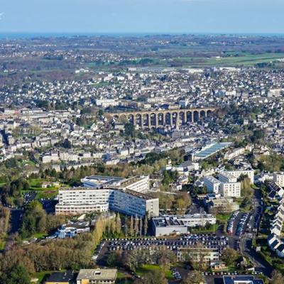 Morlaix en Bretagne photographié par un drone