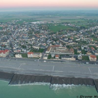 Photo aérienne de Cayeux-sur-Mer village des Hauts de France.