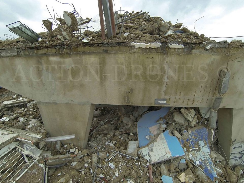 Photo aérienne de chantier de démolition par drone