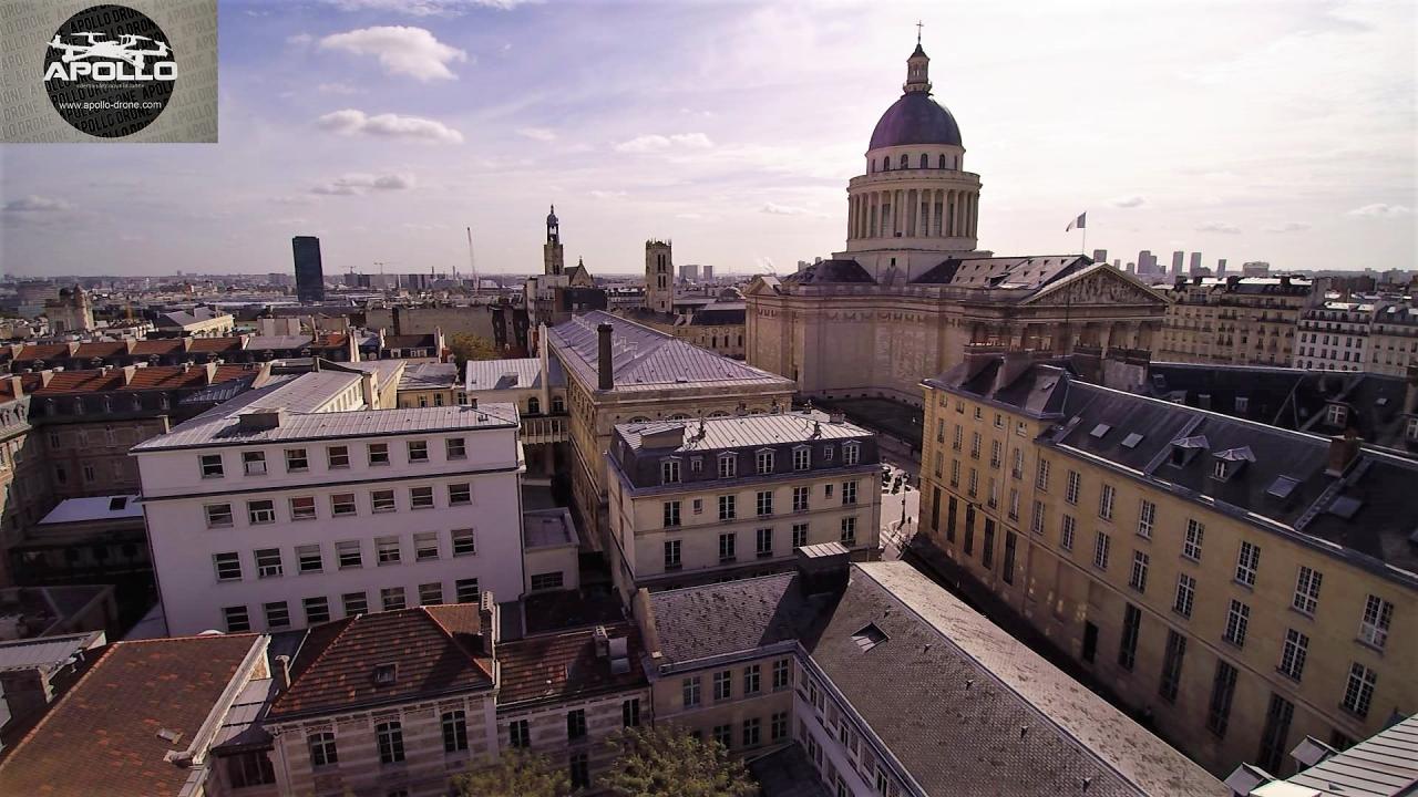 Photo aérienne de la Sorbonne à Paris, photographiée par drone