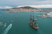 Photo aérienne de la ville de Sète, vue du ciel par drone