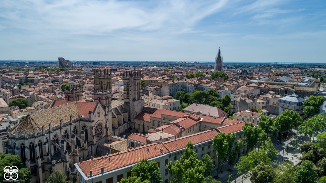 Photo aérienne de Montpellier dans l'Hérault en Occitanie