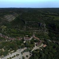 Photo aérienne de Rocamadour par drone en Occitanie