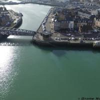 Photo aérienne du pont Colbert dans le port de Dieppe