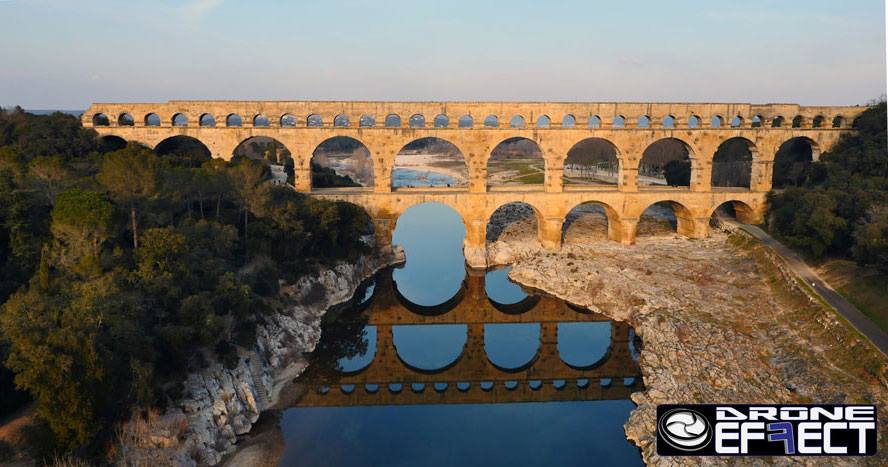 Photo aérienne du Pont du Gard en Languedoc-Roussillon