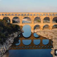 Photo aérienne du Pont du Gard en Languedoc-Roussillon