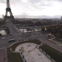 Photo aérienne par drone des Jardins du Trocadéro