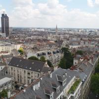 Photographie aérienne de la ville de Nantes par drone