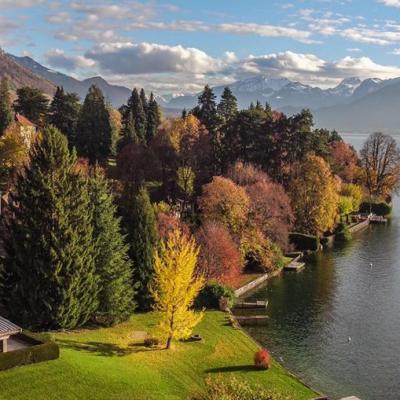 photographie d'automne, sur les bords du lac d'Annecy