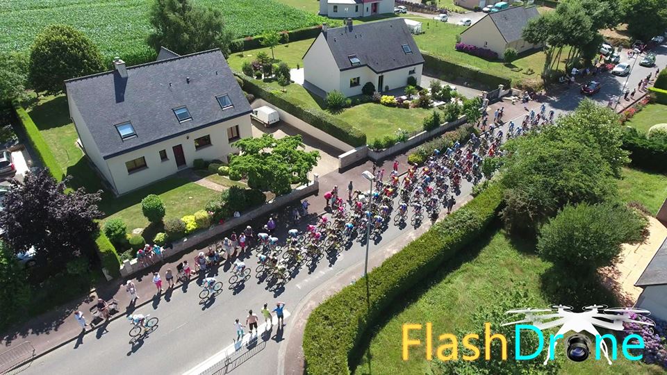 photographie du peloton en vue aérienne de drone