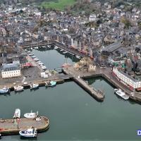 Prise de vue aérienne de la ville de Honfleur calvados Normandie