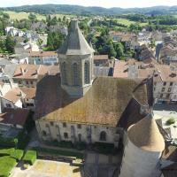 Prise de vue aérienne du village de Bourganeuf de la Creuse