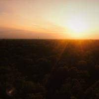 prise de vue aérienne paysage couché de soleil en Nouvelle-Aquitaine