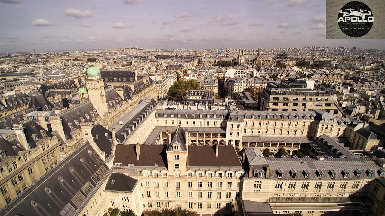 Prise de vue aérienne par drone du 5eme arrondissement Paris