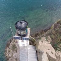 Prise de vue aérienne par drone du phare de l'île Louët, Finistère