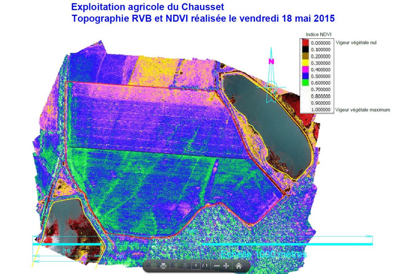 Images de type NDVI pour exploitation agricole ou viticole