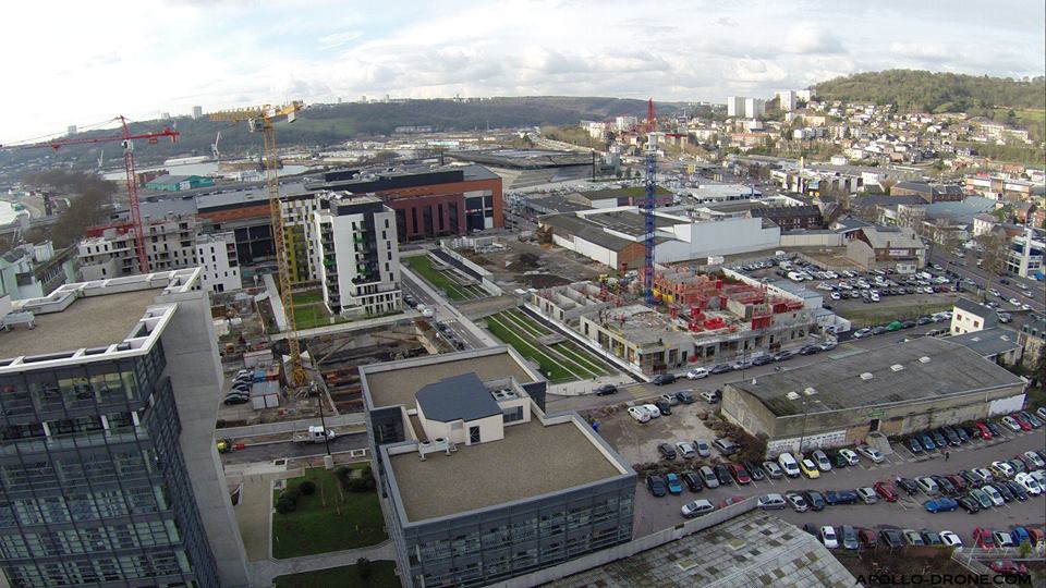 Rouen en Normandie photographié par un drone