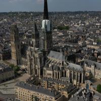 Rouen vue du ciel photo aérienne cathédrale de Rouen par drone