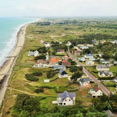 Saint Germain sur Ay dans la Manche en vue aérienne