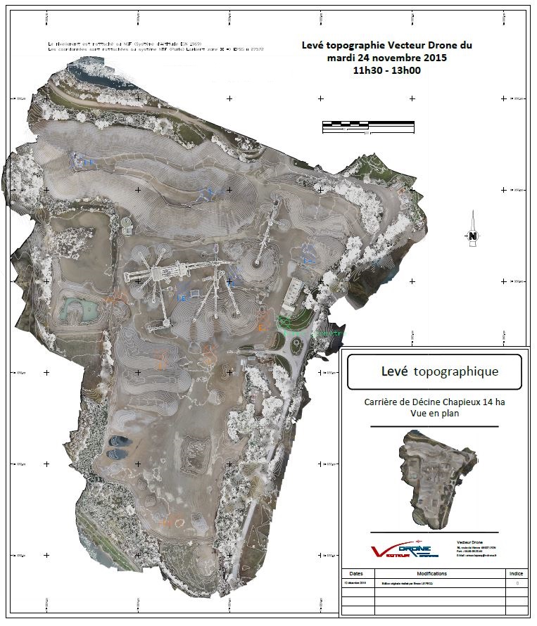 Topographie drone avec orthophoto pour courbes de niveau