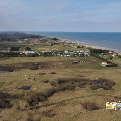 Utah Beach dans la Manche en vue aérienne