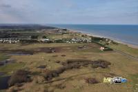 Utah Beach dans la Manche en vue aérienne