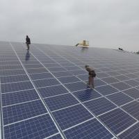 Vue aérienne pour professionnel des panneaux solaires