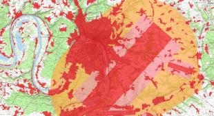 Carte de restriction de vol de drone sur Rouen