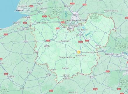 Carte du departement de l eure 27 en normandie