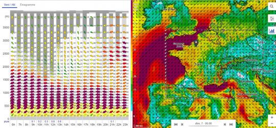 Carte prévisions météo vols de drones