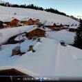 Chalet de montagne en vue aérienne