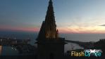 Clochet eglise en vue aerienne par drone dans la manche