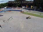 Course moto en vue aerienne par drone