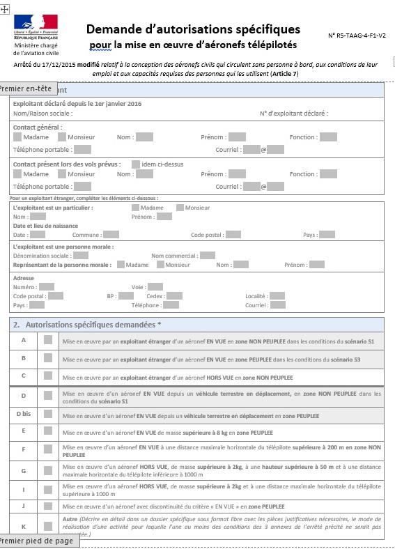 Dérogations et autorisations spécifiques pour vol de drone