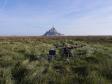 Drone avant survol de la baie du mont saint michel