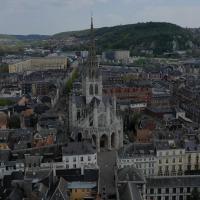 Eglise st maclou de rouen photographiee par un drone