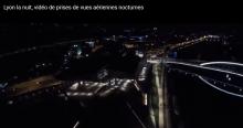 Vue aérienne de nuit par entreprise de drone à Lyon